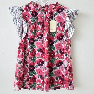 NWT Jodifl Los Angeles Floral Ruffle Sleeve Blouse